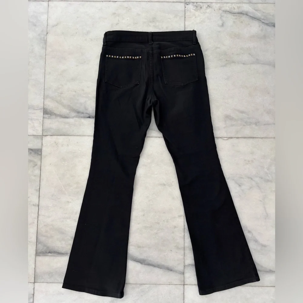 Y2K Vintage Cache Jeans Black Studded Low Rise Bootcut Womens 6 Cowgirl Boho - Picture 2 of 11